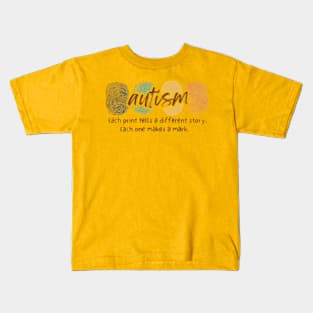 Autism Each print tells a different story Kids T-Shirt